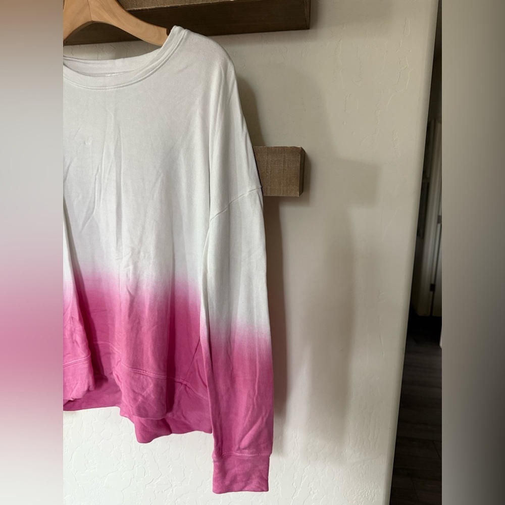 Sundry|Boho Dip dyed ombré  Pink and Yellow Crewneck Sweatshirt•••size large - Picture 6 of 13